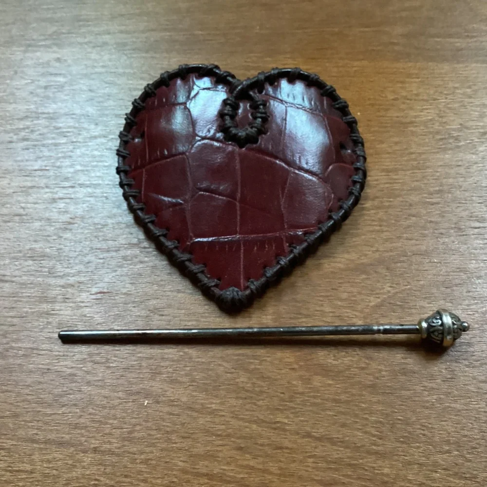 Vintage Rare Find Brighton Leather Heart Shape Accessory